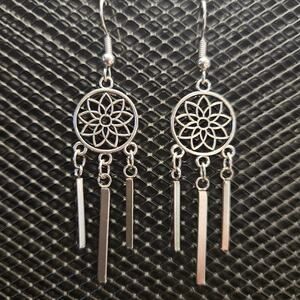 Antique silver chandelier earrings